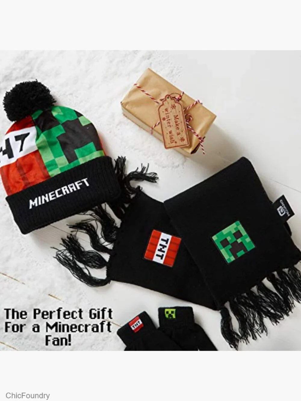 3-Piece Winter Set Hat Scarf Gloves for Boys Teens
